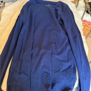 Banana Republic Navy Scoop Neck Long Sleeve Tee